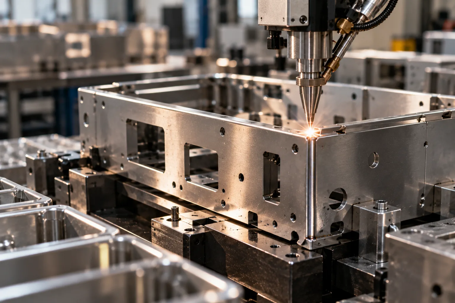 Fiber laser welding on stainless steel enclosure — precision narrow-seam welding — WERIX Metal precision sheet metal fabrication Fiber laser welding on stainless steel enclosure — precision narrow-seam welding