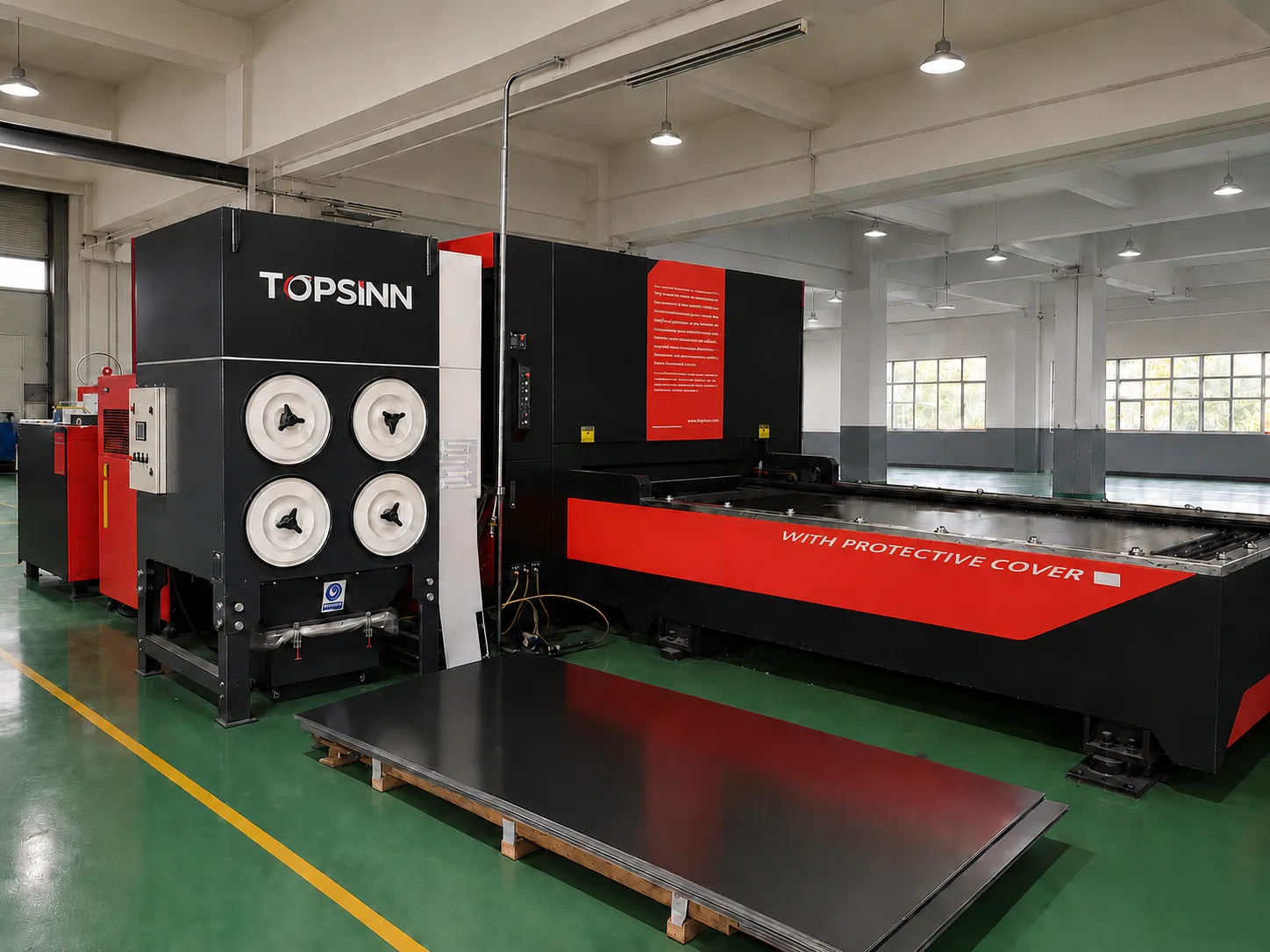 Fiber laser cutting head — 2000W CNC sheet metal cutting with sparks