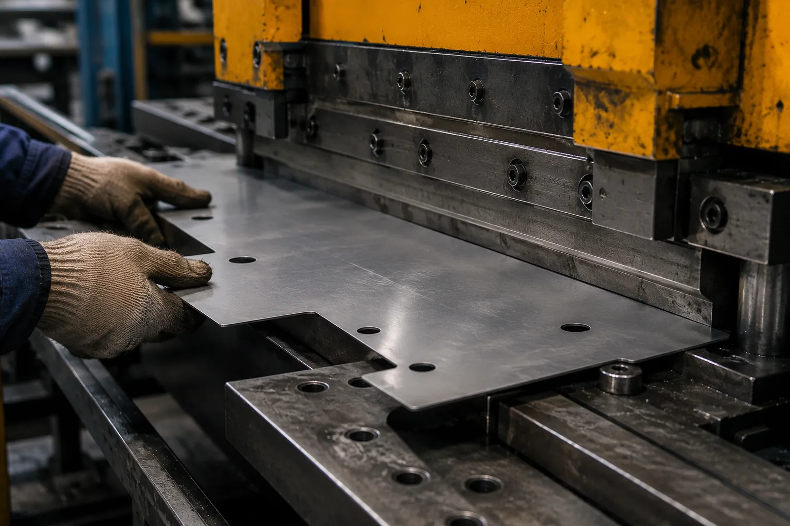 Precision sheet metal shearing — CNC guillotine cutting steel blanks