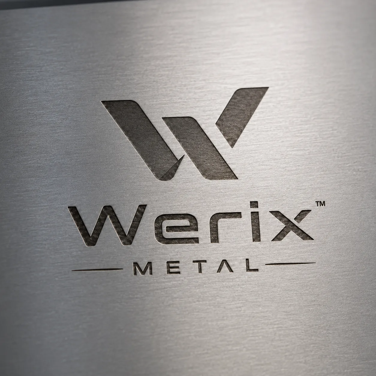 Laser engraved Werix logo on metal — fiber laser marking with permanent contrast — professional surface finishing service by WERIX Metal Laser engraved Werix logo on metal — fiber laser marking with permanent contrast