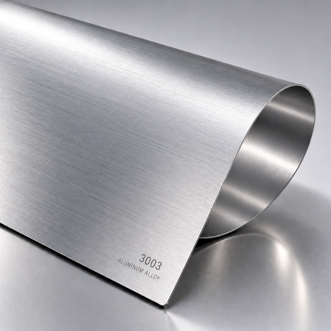 3003-H14 aluminium coupon with the formable H14 temper used for spun and deep-drawn sheet metal parts