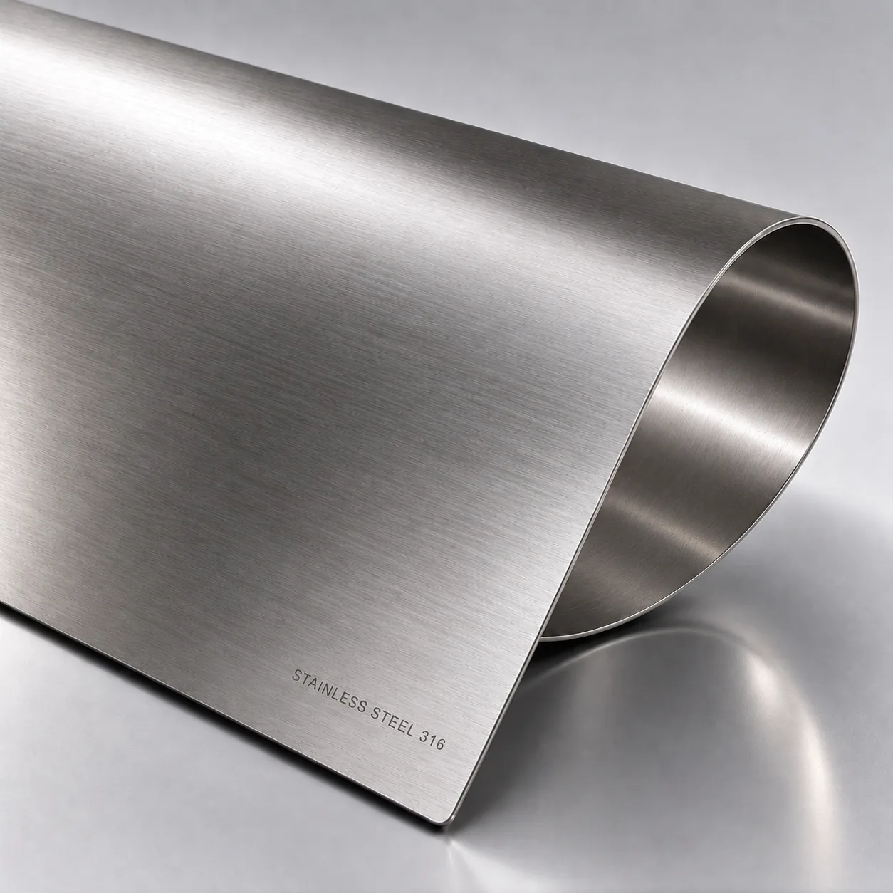 SUS316 marine-grade stainless coupon with the molybdenum-bearing finish used for chloride-rich and coastal environments